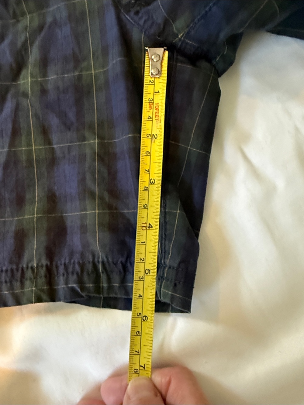 Tommy Hilfiger Navy and Green Plaid Swim/Leisure Shorts - Picture 7 of 8
